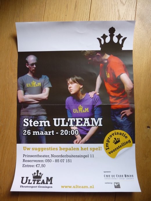 Poster improvisatievoorstelling Ulteam (26-03-2010)