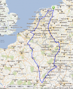 Euro Tour 2013 (voorgestelde route 2012-02-19)